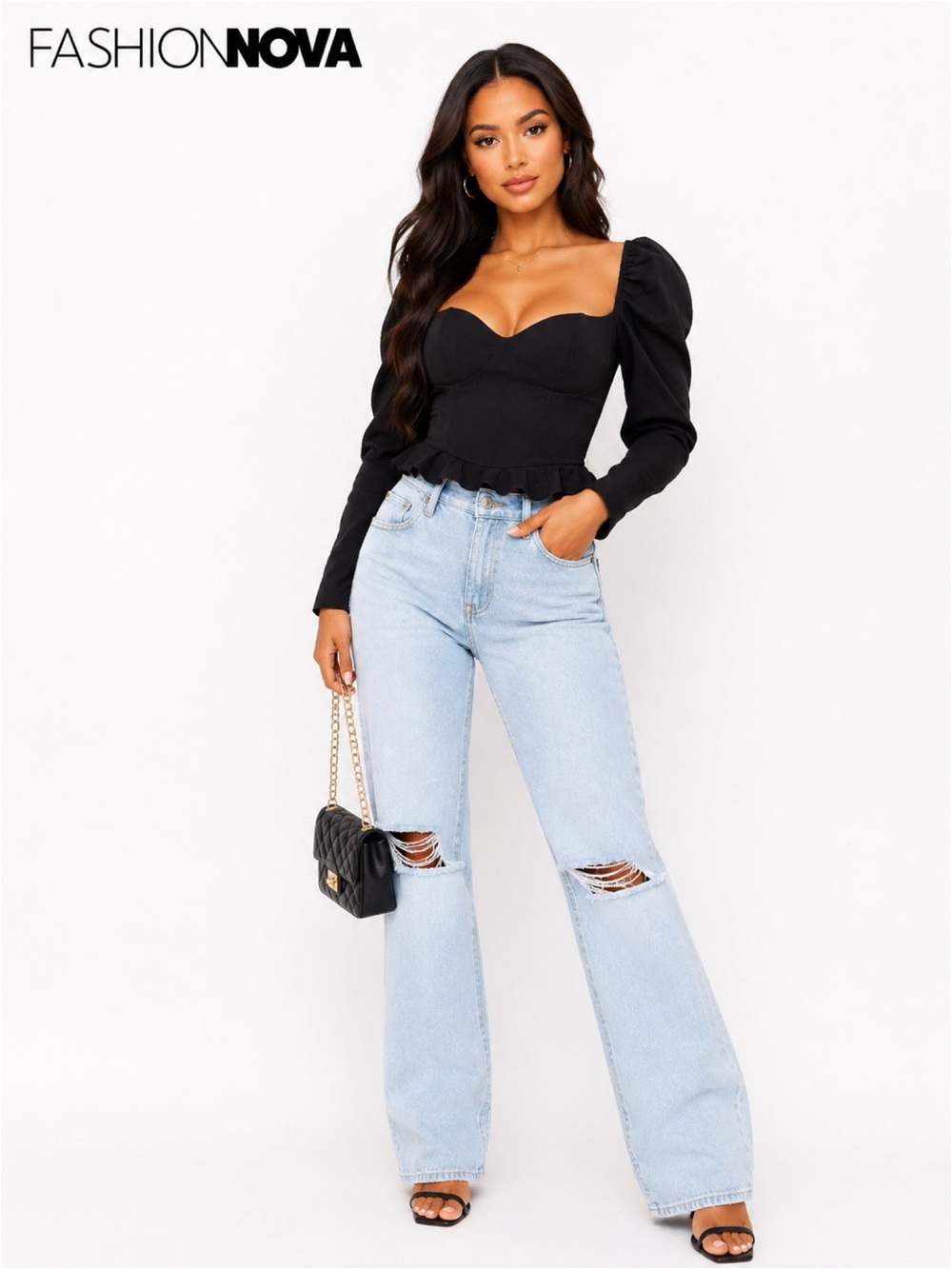 FASHION NOVA Black Corset Top